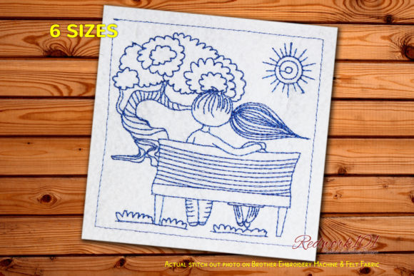 Couple Sitting on Bench Redwork: A Designer’s Review