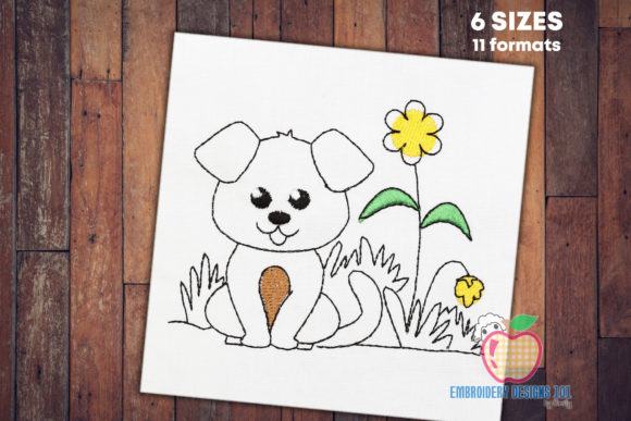 Cute Baby Dog Sketch: A Holiday Embroidery Review