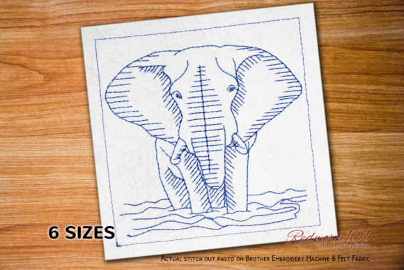 Review: African Bush Elephant Standing in Water Embroidery