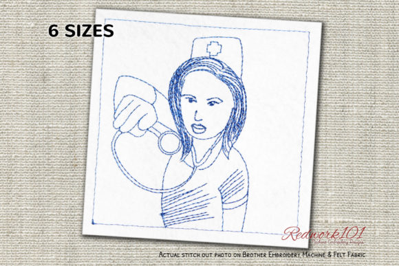 Review: Angry Nurse with Stethoscope Redwork
