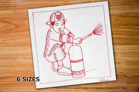 Review: Fire Fighter Extinguisher Redwork Design