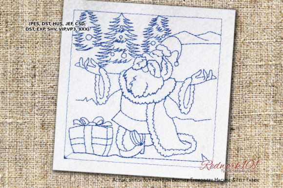 Review: Happy Santa Claus with Gifts Redwork